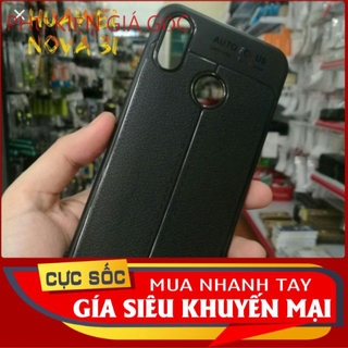 Ốp lưng Huawei Nova 3i / Nova 3 dẻo vân da Auto Focus cao cấp ( Đen )