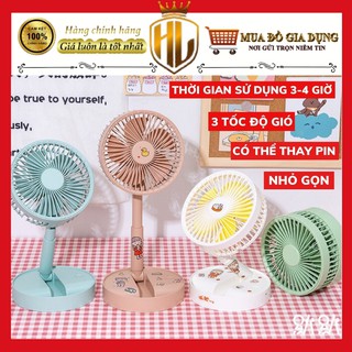 Quạt để bàn mini - Quạt gấp gọn mini - Quạt tích điện để bàn dùng 4h tiện lợi