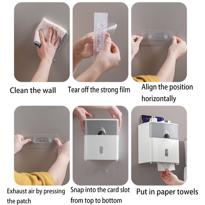 Giá Đỡ Cuộn Giấy Vệ Sinh Gắn Tường Bằng Nhựa Tiện Lợi Dành Cho Phòng Tắm