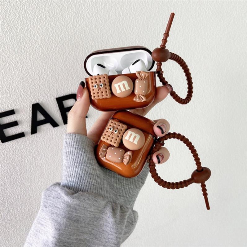 Vỏ bảo vệ hộp sạc tai nghe không dây bluetooth Airpods 1 / 2 / 3/ Pro hình dạng bánh caramel xinh xắn