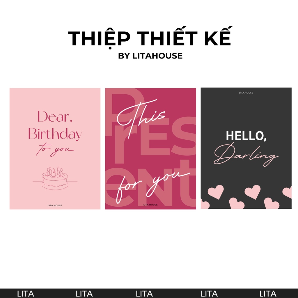 Thiệp Thiết kế - Chúc mừng quà tặng Birthday Valentine I By Litahouse