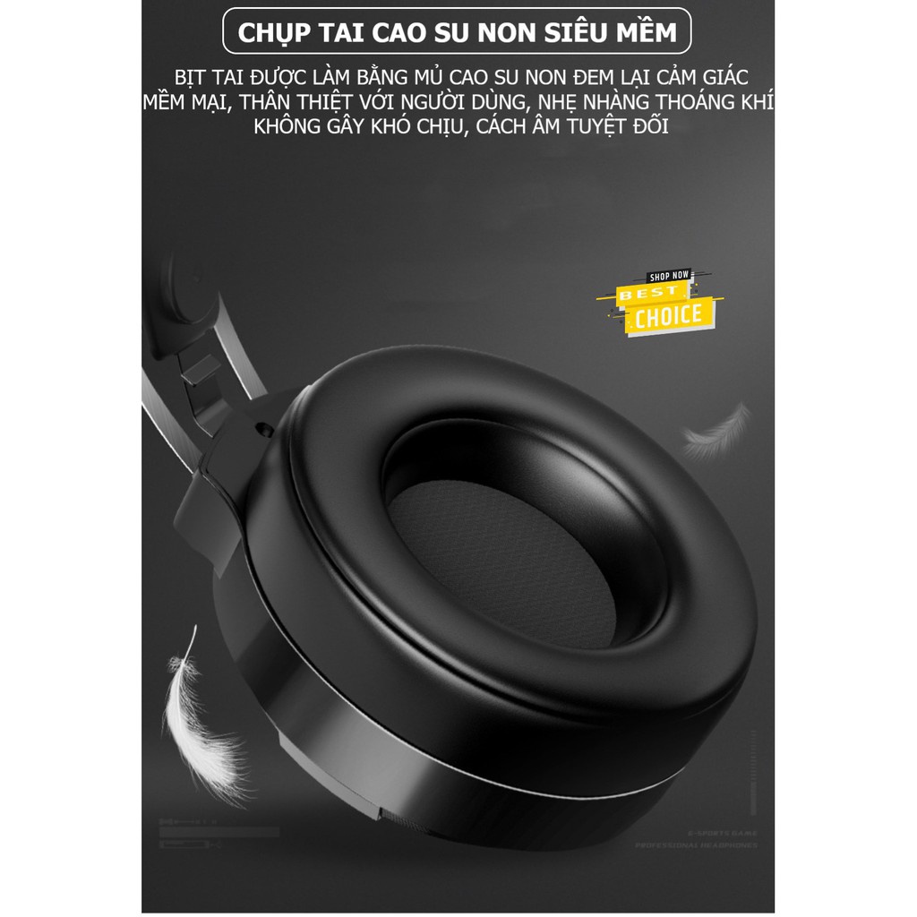 Tai nghe Headphone Gaming Q9 Có Mic Cực Nhạy LED RGB 7 Màu Thay Đổi Liên Tục, kết nối USB 7.1 - K1235