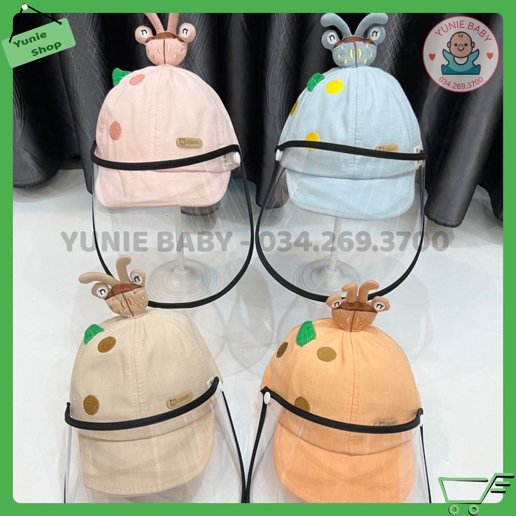 Nón chống bụi cho bé kèm màn che bảo vệ tháo rời an toàn cho bé