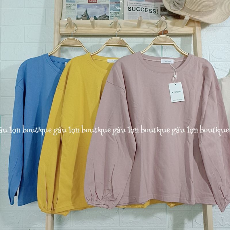 áo pull trơn tay bo chun basic hàng qc loại 1