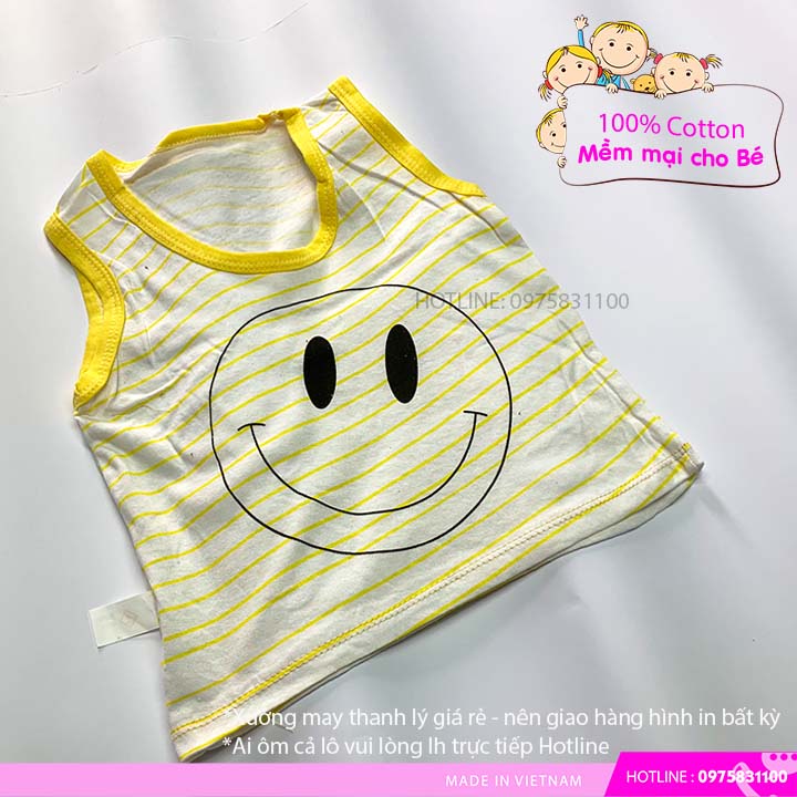 Áo kẻ ba lỗ sát nách trẻ em 100% cotton made in việt nam giá thanh lý
