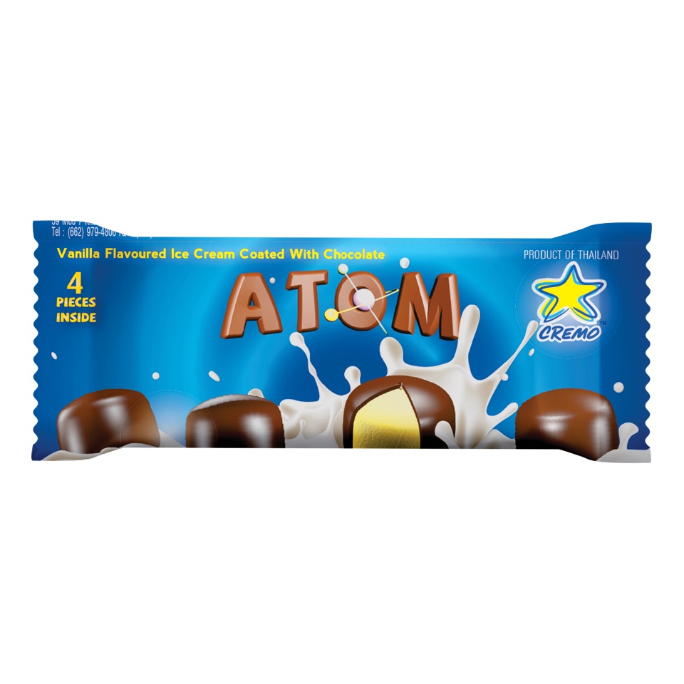 THÙNG 30 CÂY KEM ATOM Vani Bọc Socola Thái Lan 60g