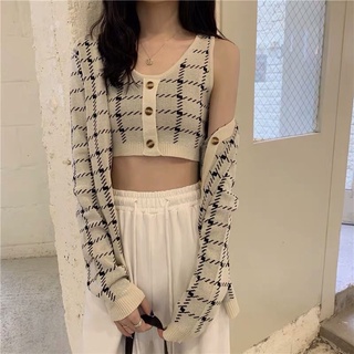 SET ÁO LEN NỮ KẺ SỌC ULZZANG