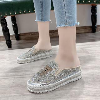 Dép bít mũi đính đá lấp lánh thời trang cho nữ