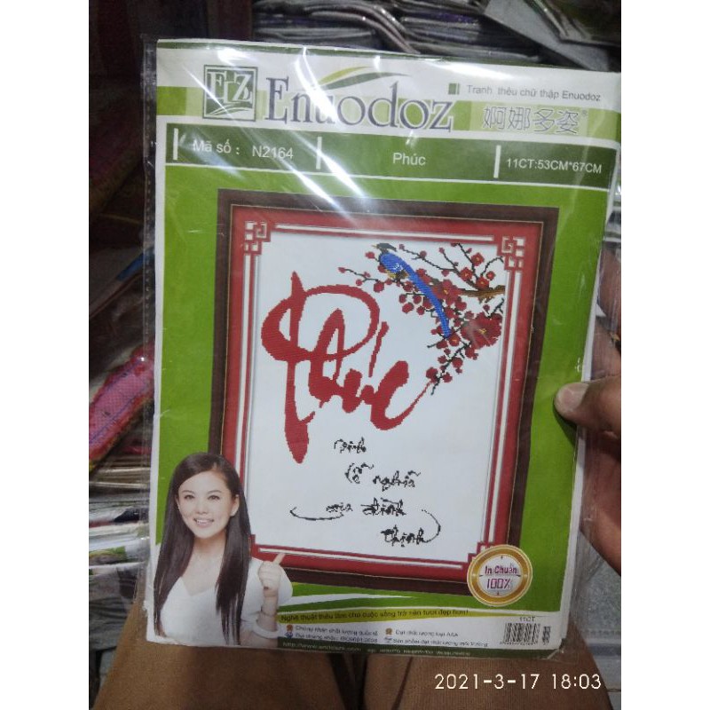 Tranh thêu chữ thập 20k/1kít