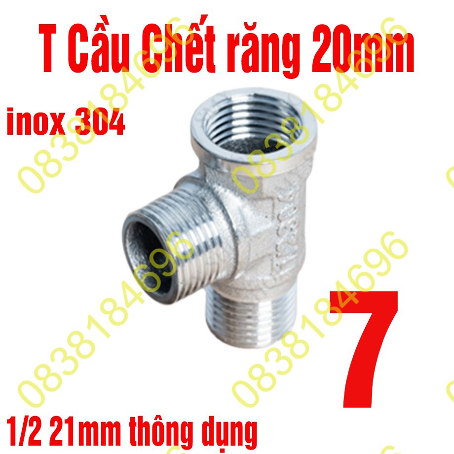 CÀ RÁ INOX,REN NGOÀI REN TRONG 27/21( kích thước thực hệ ren 20mm và 25mm ),măng xông inox NK02