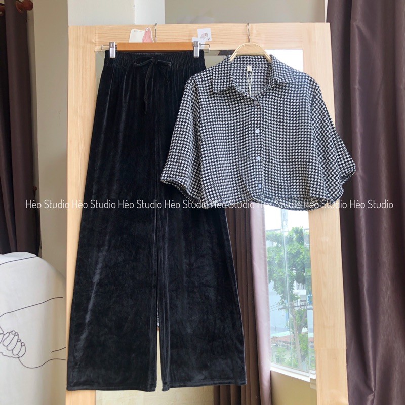 Quần Suông Hèo Studio Chất Nhung Dày Dặn (Ảnh Thật)