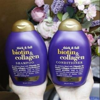 DẦU GỘI + DẦU XẢ BIOTIN&COLLAGEN THICK&FULL 385ML MỸ KÍCH THÍCH MỌC TÓC