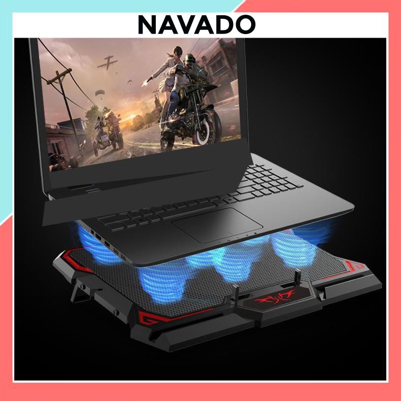 Đế tản nhiệt laptop Gaming COOL 6 cao cấp Màn hình điều khiển Đèn led chống trượt làm mát nhanh 6 quạt