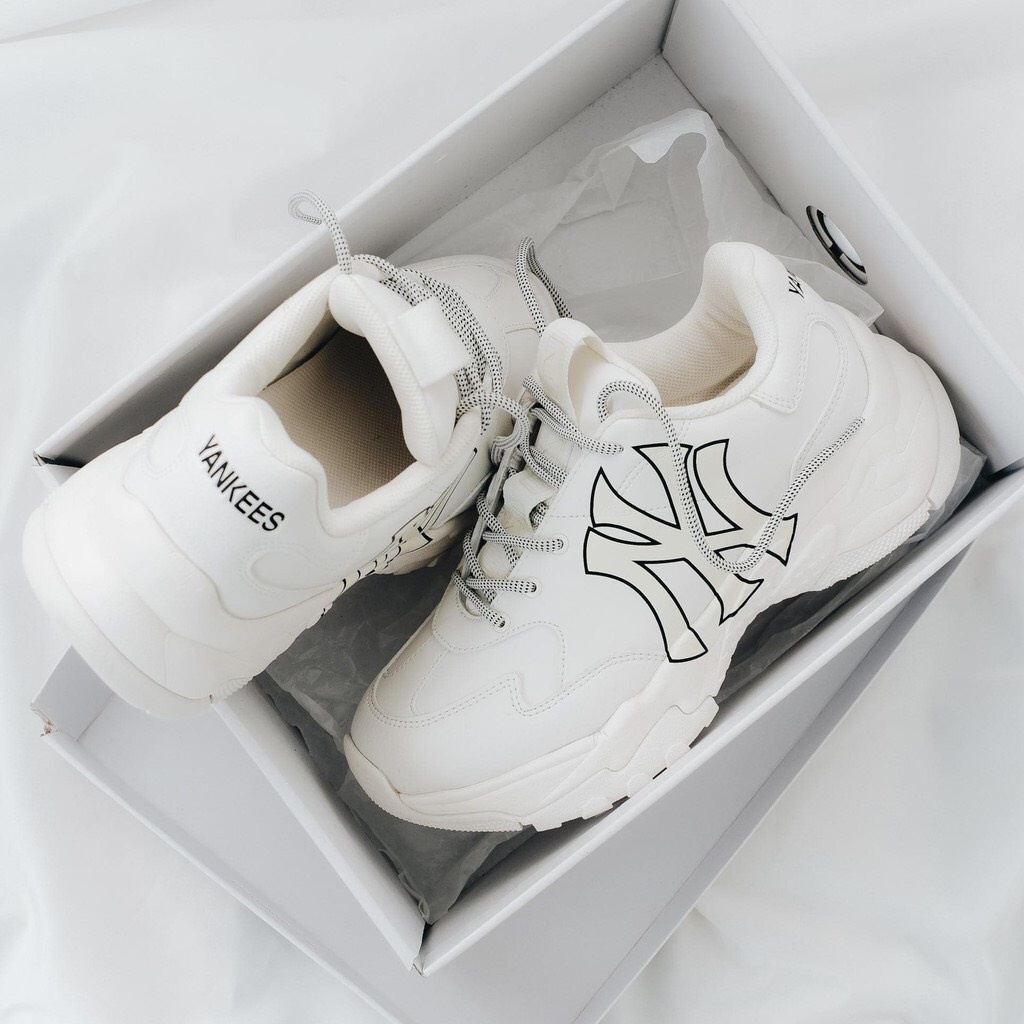 Giày MLB ny chữ vàng độn đế tăng chiều cao thể thao sneaker nam nữ Hot Trend