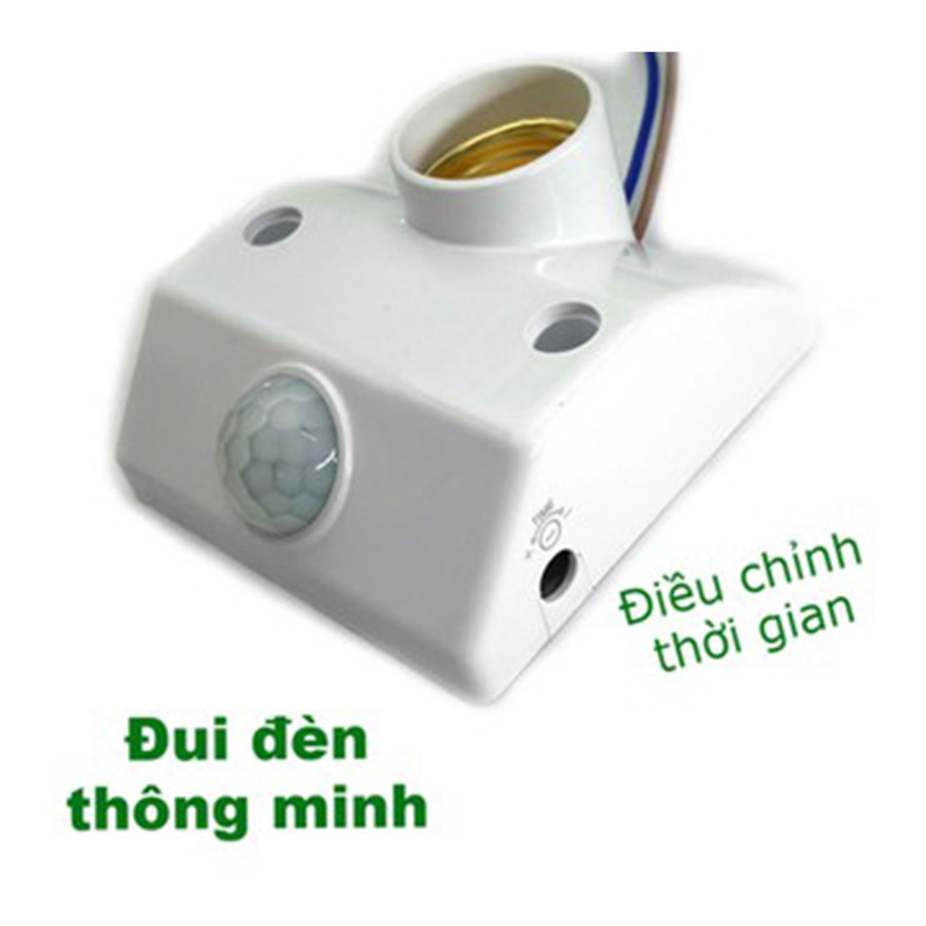 đui đèn cảm ứng chuyển động hồng ngoại E27, đuôi đèn cảm biến hồng ngoại bật tắt tự động