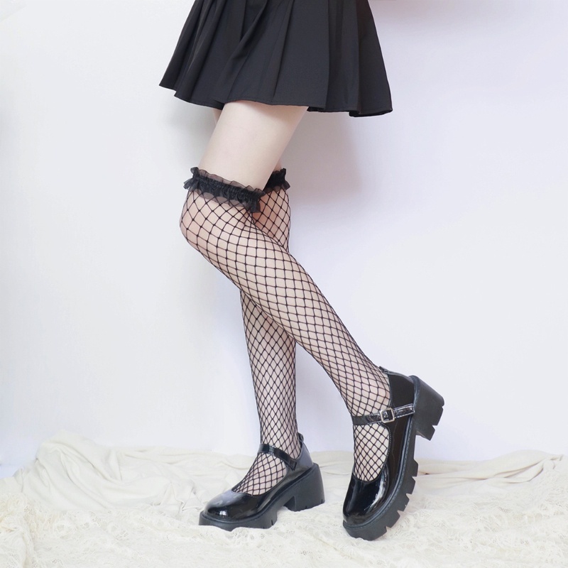 Vớ lưới dài qua gối phong cách Lolita Nhật Bản dễ thương cho nữ | BigBuy360 - bigbuy360.vn