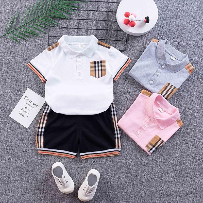 Set Áo Thun Kẻ Ca Rô + Quần Soóc Cho Bé Trai
