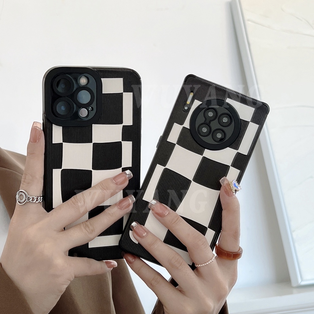 Ốp Điện Thoại Da Cừu Kẻ Sọc Caro Trắng Đen Redmi 10 Note11 10 9Pro POCO X3 NFC X3Pro X3GT 9T 9A 9C
