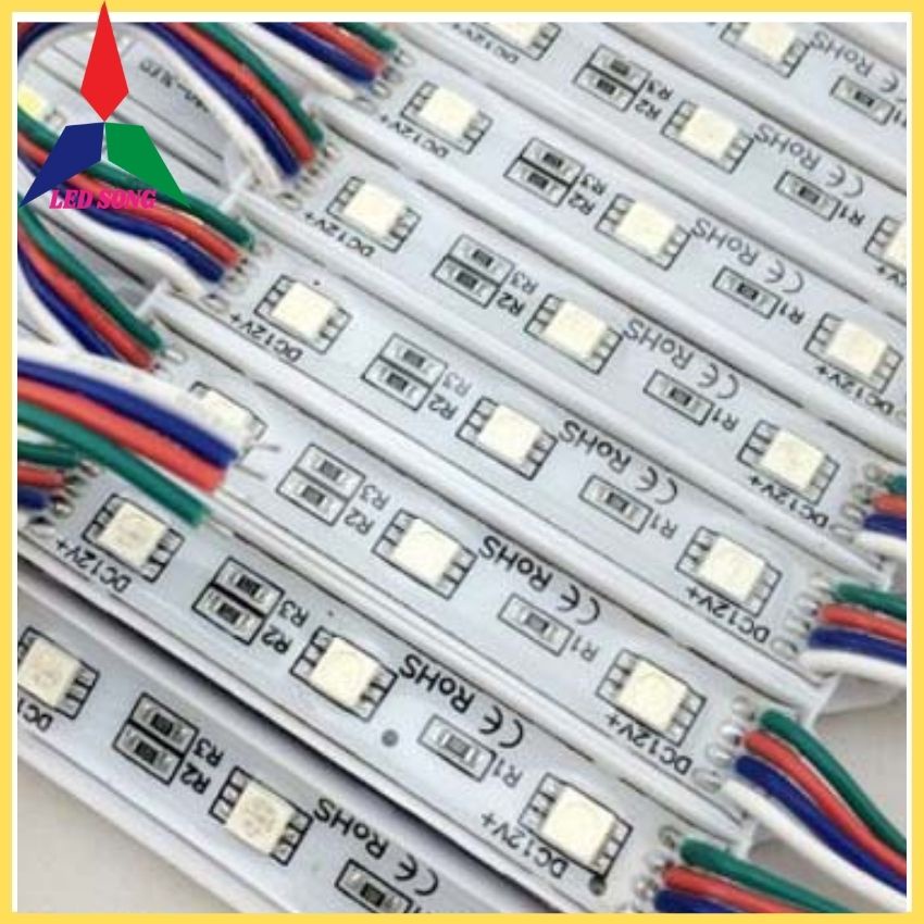 Led Hắt 3 Bóng 7 Màu rgb 12v Vỉ 20 Thanh