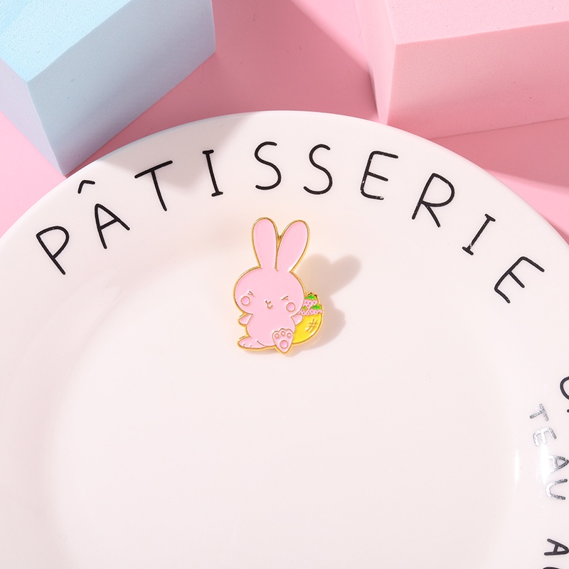 Ghim cài áo QIHE JEWELRY hình thỏ hoạt hình dễ thương đáng yêu