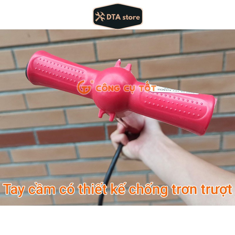 Bơm tay xe đạp - xe máy loại ống to màu đỏ