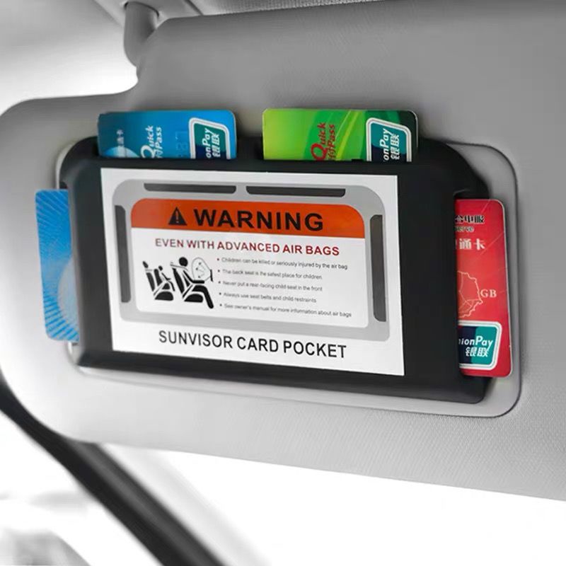 1Pc Paste Type Car Sun Visor Card Storage Holder / Auto Car-styling IC Card Organizer Bag