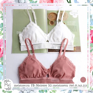 MEI STORE - PILI BRALETTE Áo bra áo ngực không gọng mút vừa phối chân ren