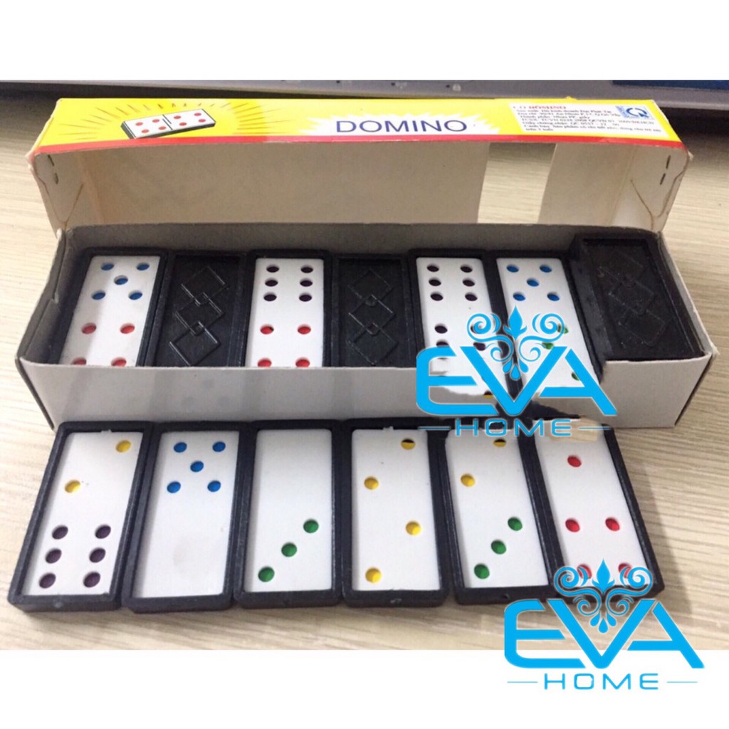 Bộ Trò Chơi Giải Trí Cờ Domino Nhựa Màu