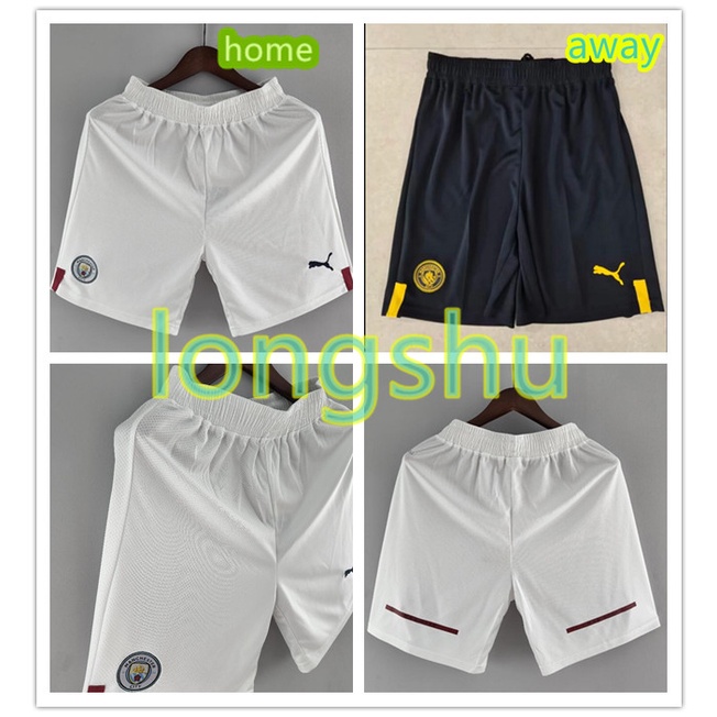 Quần Short Đá Banh Manchester City Màu Trắng Đen Size S-XXL Thời Trang 2022 2023