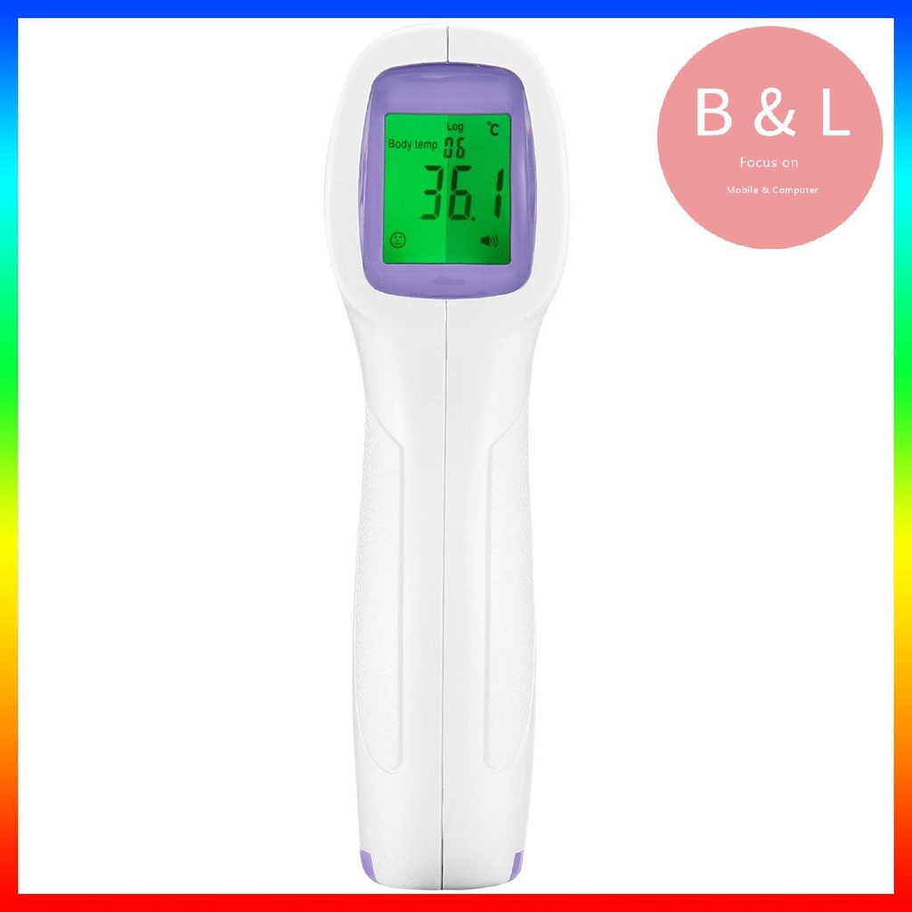 [Hàng mới về] Nhiệt kế hồng ngoại cầm tay không tiếp xúc với ba màu đèn nền tiện dụng