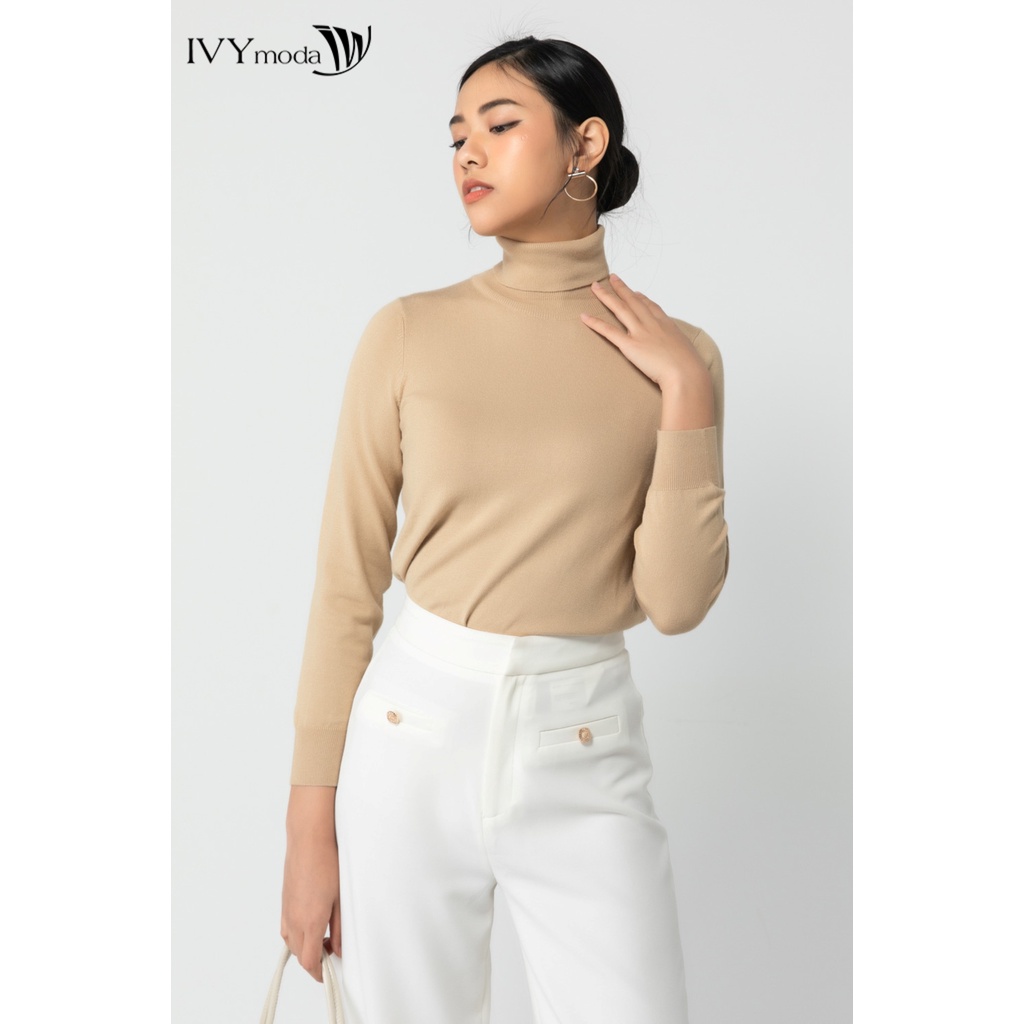 [NHẬP WABRTL5 GIẢM 10% TỐI ĐA 50K ĐH 250K ]Áo len nữ cổ lọ IVY moda MS 58P0075