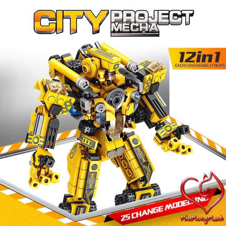 Siêu Robot Tia Chớp Vàng 576 Chi Tiết 12 Trong 1 Lego Panlos Đồ Chơi Lắp Ráp Xếp Hình