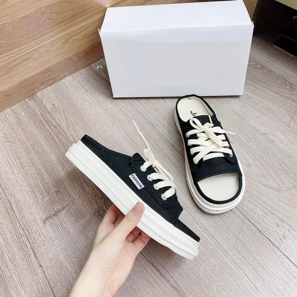 [FREESHIP ĐƠN 50K] DÉP BÁNH MÌ NỮ QUAI BẢN TO BUỘC DÂY ĐI ÊM CHÂN CỰC KÌ