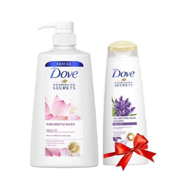 [🎁🎁🎁DOVE - Mua 1 tặng 1] Combo Dầu gội + Dầu xả Dove thiên nhiên Óng Mềm Tự Nhiên 650g/620g +Tặng DG/DX 170g/chai