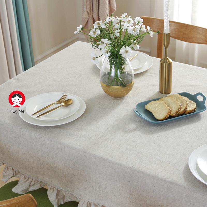 Khăn trải bàn vải lanh ren mềm mại chất lượng cao phong cách Châu Âu đơn giản