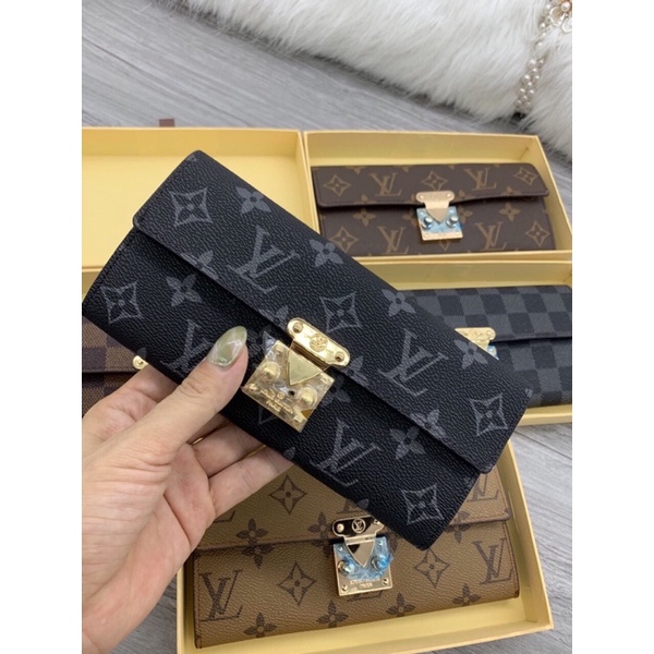 [SALE SỐC] Ví cầm tay khoá vuông size 20cm ful box