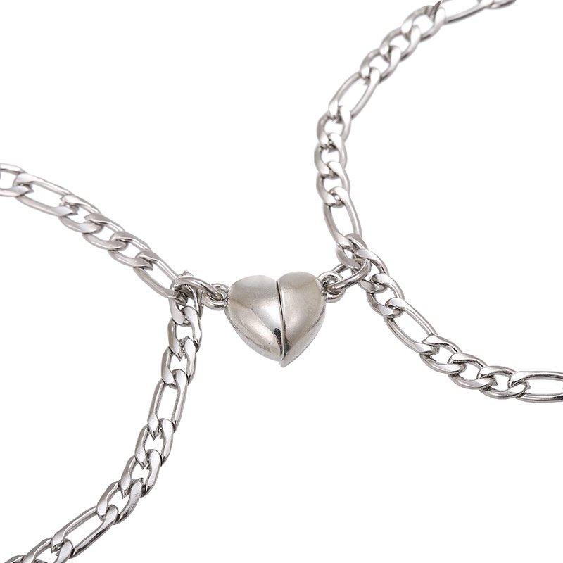 2 Vòng tay nam châm hình trái tim/ chữ thập dành cho cặp đôi