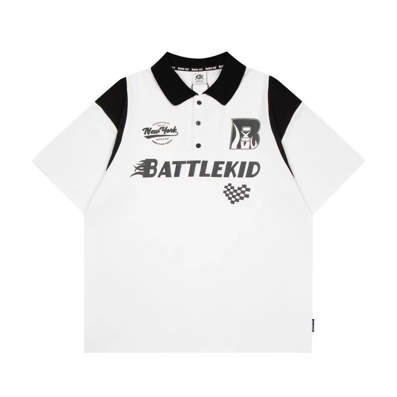 Áo thun Polo BATTLEKID form rộng unisex nam nữ - áo polo oversize có cổ local brand
