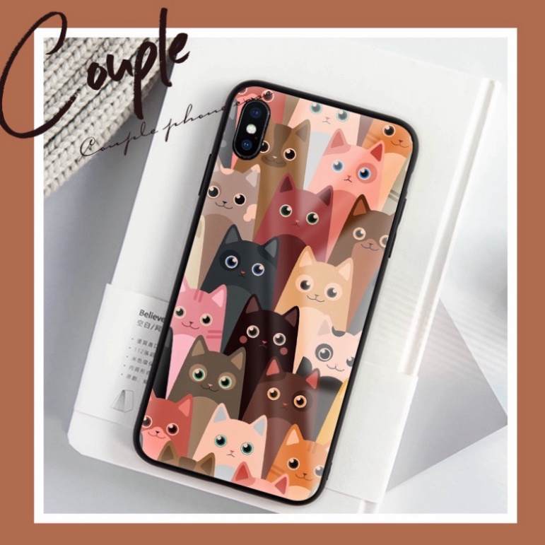 Ốp lưng iphone 6, 7, 8 Plus, X, XS, XR, XSMAX, 11, 11PRO, 11 PROMAX, 12, 13 PROMAX NHỮNG CHÚ MÈO BẰNG KÍNH PKVN