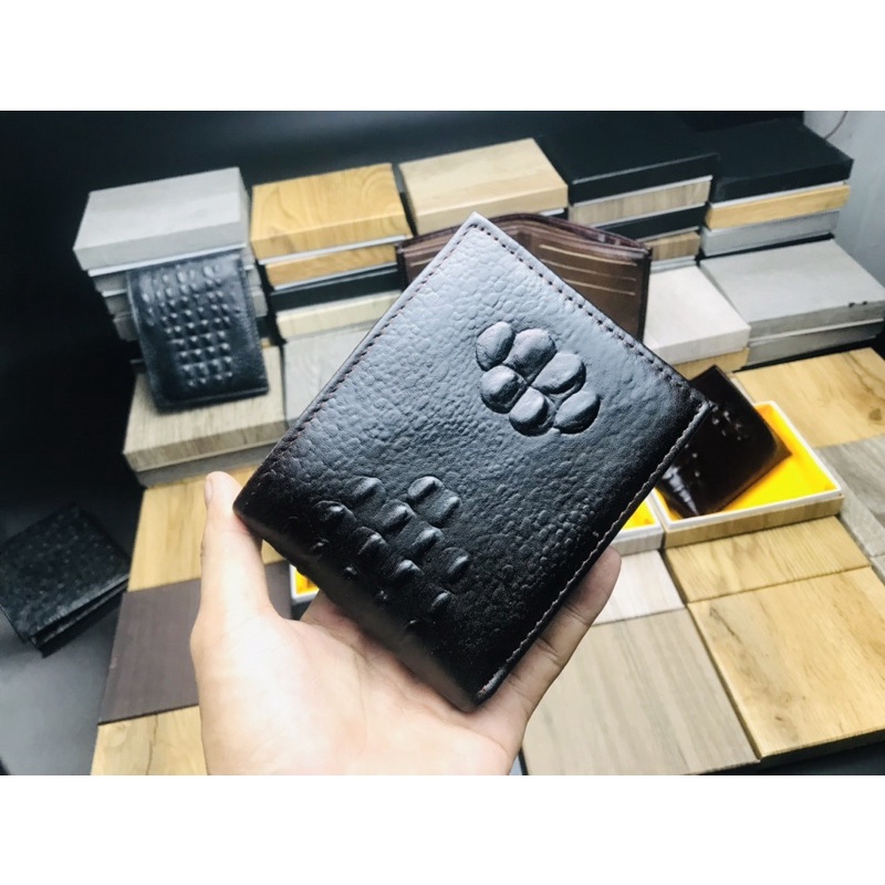 fullbox ví da bò cao cấp dập vân cá sấu bảo hàng da 2 năm