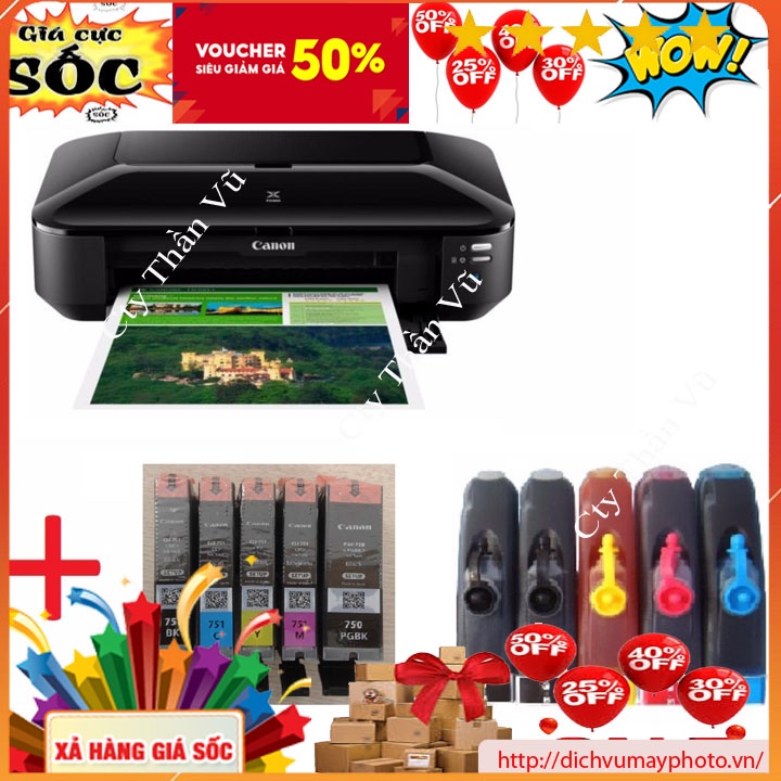 Máy in phun màu mới 100% canon ix6770 A3 hàng chuẩn bền đầy đủ chỉ việc sử dụng có bao test bảo hành INECO