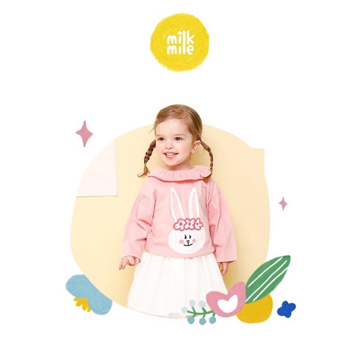 Set Milkmile áo thỏ hồng chân váy