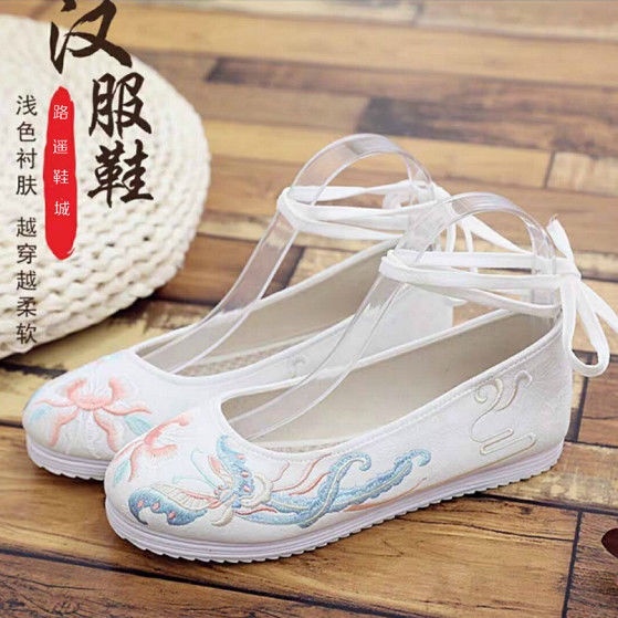 Hàng Mới Về Mới Giày Hán Phục Mũi Tròn Thêu Họa Tiết Phong Cách Trung Hoa Cổ Điển 22 Mẫu Mã Cho Nữ