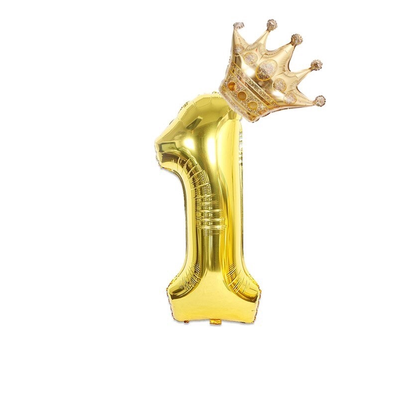 Set 2 Bong Bóng Lá Nhôm 32 Inch Hình Vương Miện Dùng Để Trang Trí Tiệc Sinh Nhật / Đám Cưới