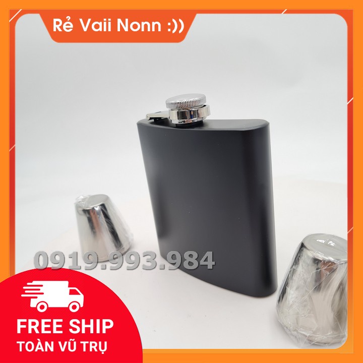 Bình đựng rượu bằng thép không gỉ dung tích 6oz tương đương với 130 ml tặng 2 chén + 1 phễu
