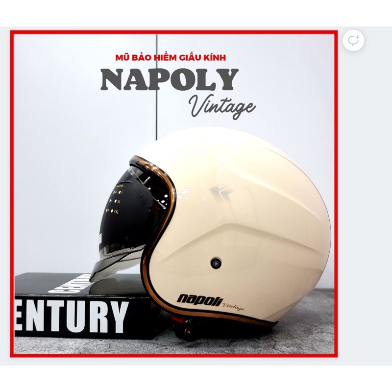 Mũ bảo hiểm 3/4 chùm tai đi mùa đông ấm áp vintage napoly loại xịn an toàn cứng cáp hàng công ty chất lượng cao cực đẹp