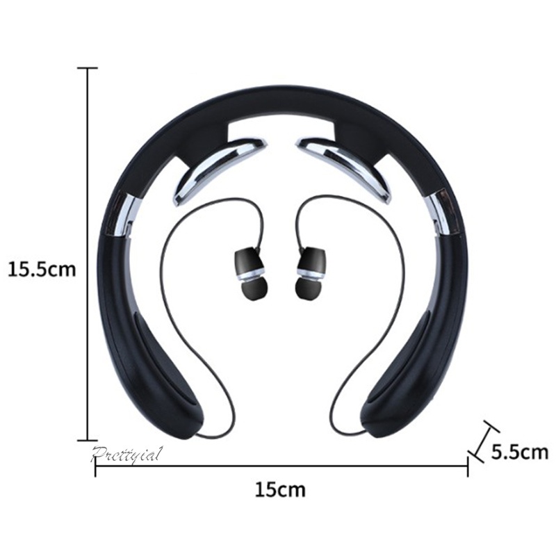 [PRETTYIA1]Portable Neck Massager Bluetooth Headphone Neckband Earphone