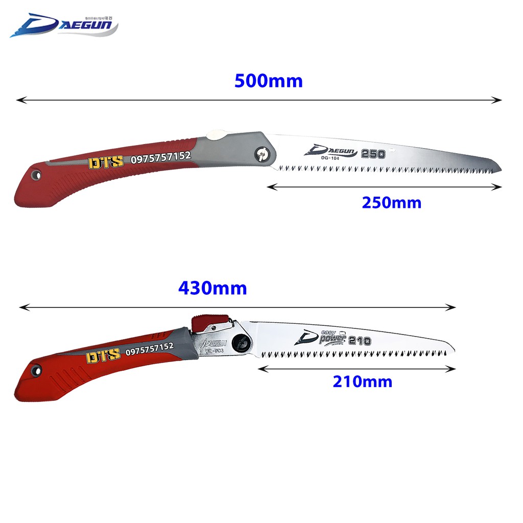 Cưa gỗ cầm tay cao cấp DAEGUN Hàn Quốc, cưa cành cán xếp, cưa gấp gọn thép SK5 siêu bền Made in Korea