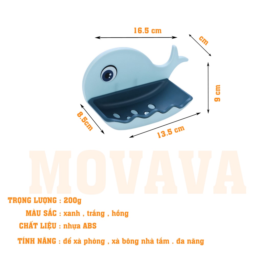 Khay đựng xà phòng nhà tắm, hộp đựng xà phòng, xà bông tắm mẫu cá voi cute - GDAH
