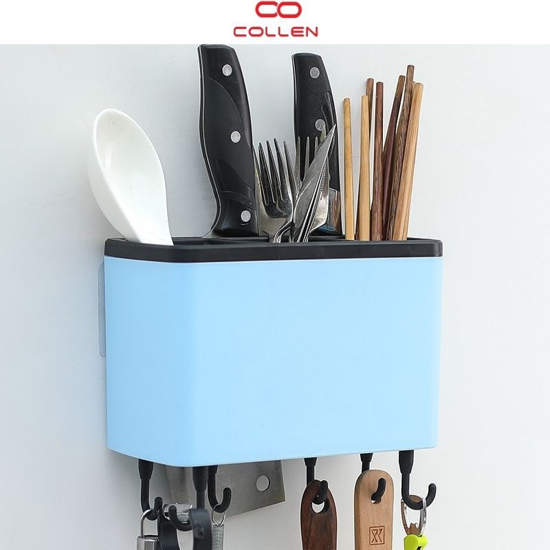 Ống đũa treo tường 5in1 đựng dao đũa thìa muôi kéo ,treo khăn , rẻ mà tiết kiệm không gian COLLEN LIFE